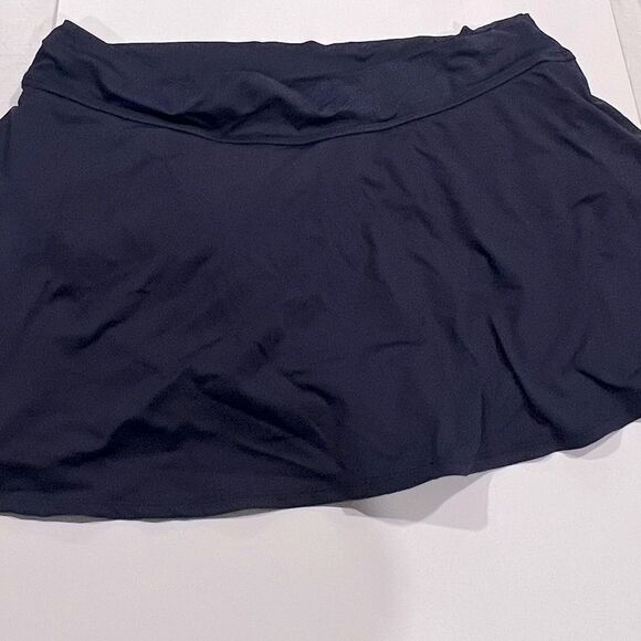 Anne Cole Women's Plus Size Color Rock Skirt Swim Bottom in Blue Size 20W Navy - Picture 6 of 11